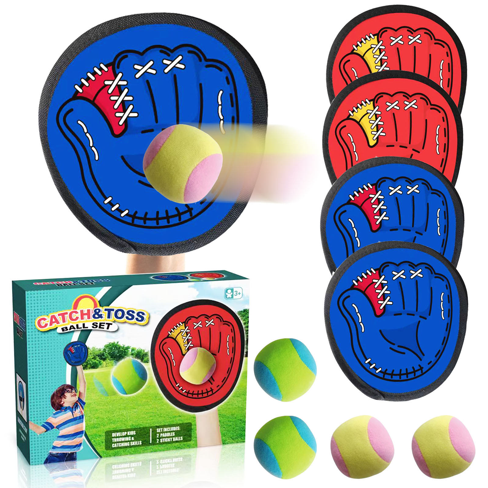4Set Kids Sucker Sticky Ball T - Outdoor Sport Games For Kids recension och pris