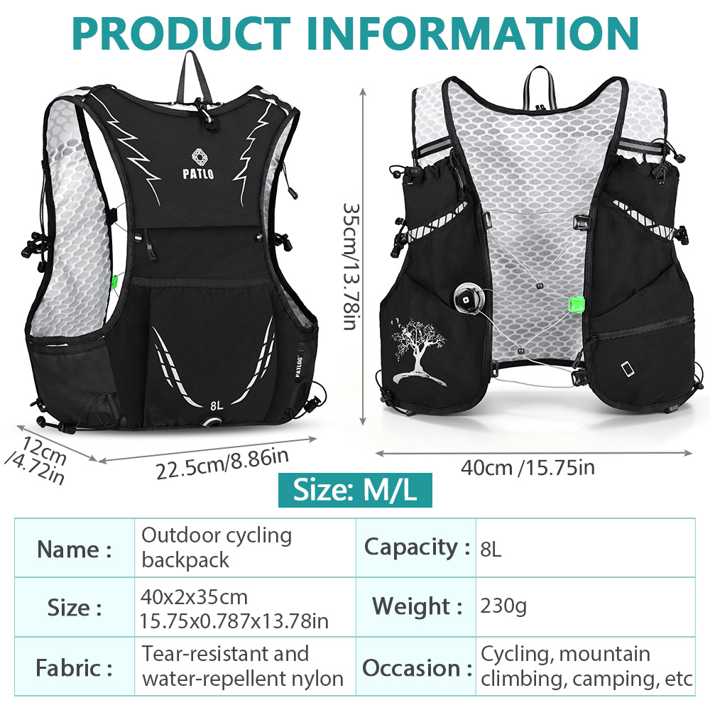 NEWBOLER 8L Outdoor Trail Runn - Trail Running Vest recension och pris